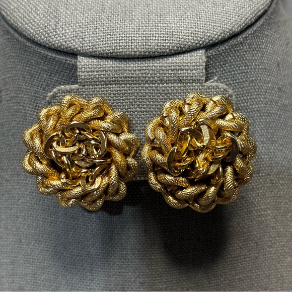 Vintage clip-on earrings signed: Germany. Some glue showing on back. See photos. - Picture 1 of 7